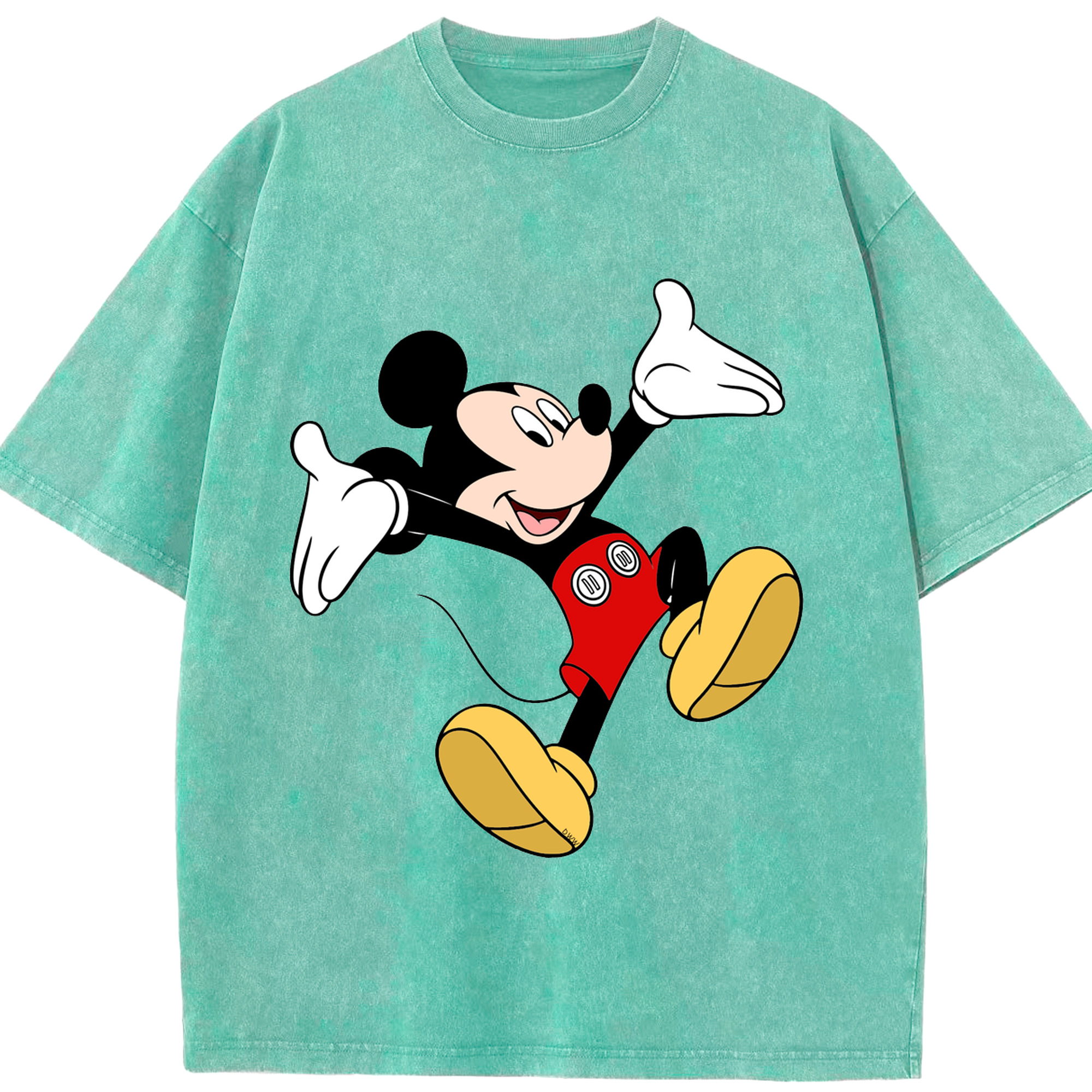 （画像用） ミッキーマウス Mickey Mouse 綿100% ヴィンテージ風 半袖Tシャツ（フロントプリント）